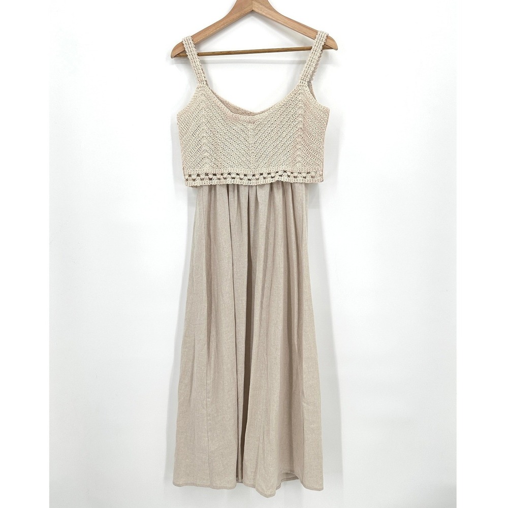 Seraphine Woven Dress with Crochet Ecru Beige US 2 Maternity Nursing NWT - Picture 7 of 10